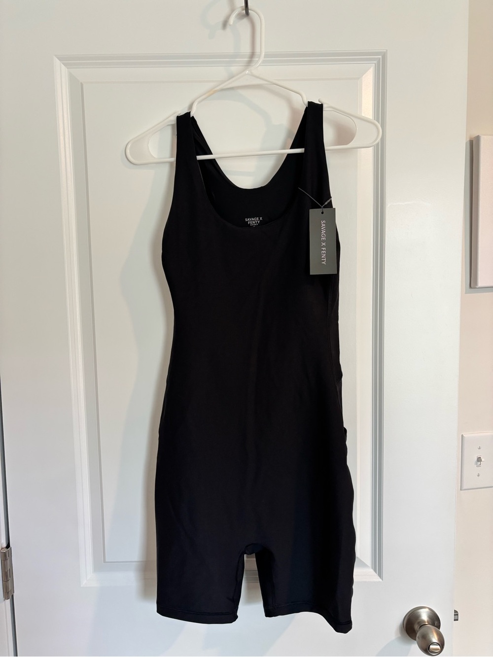 NWT Savage X Fenty Sport Running Hot Side Pocket Romper XL Black